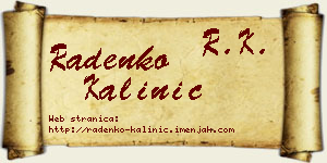 Radenko Kalinić vizit kartica